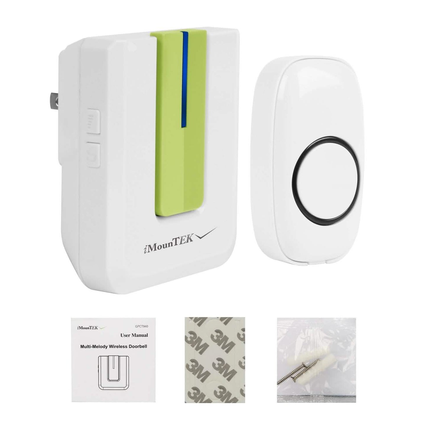 Wireless Doorbell Rings 1000FT with 1 Plug Receiver Chimes